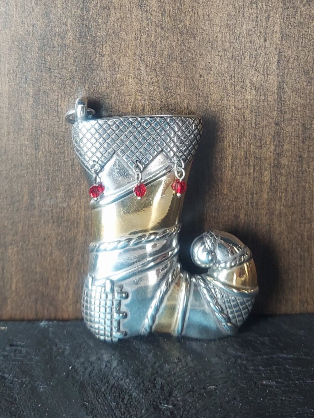 Brighton The Holidays Week 2 Silver & Gold Stocking Christmas Ornament